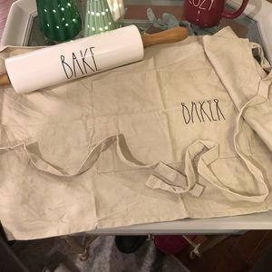 Rae Dunn Baker Apron and Rolling Pin - new without tag